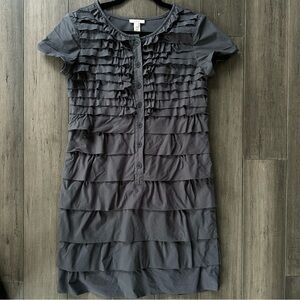 J. Crew Carly Ruffle Tiered Button Front Mini Dress Gray Size 2